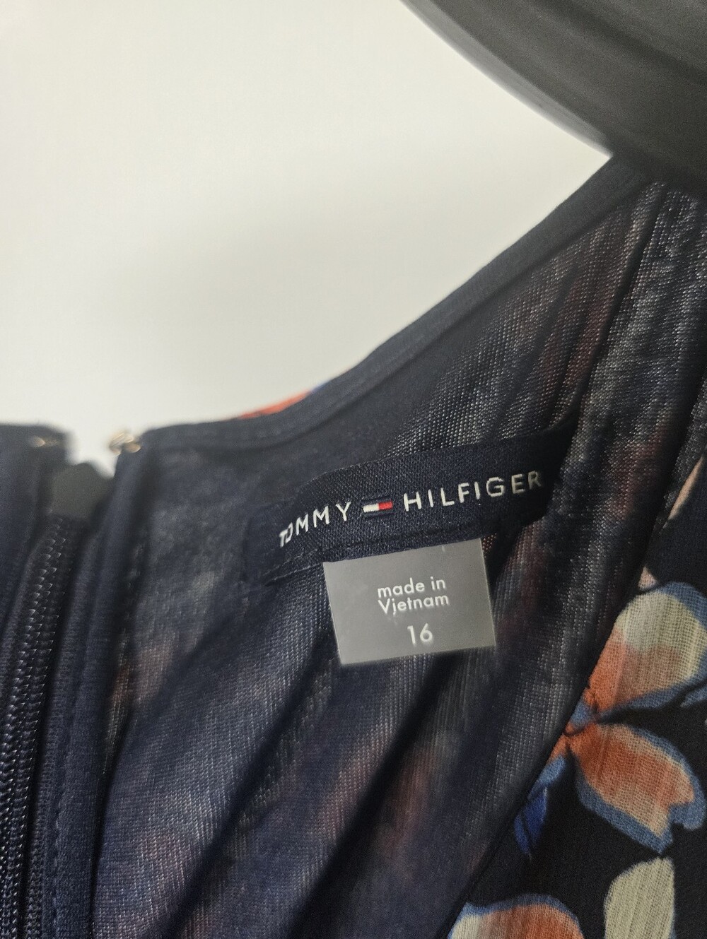 NWT Tommy Hilfiger Floral Ruffle Wrap Dress Navy Pink Size 16 MSRP $129 - Picture 7 of 10